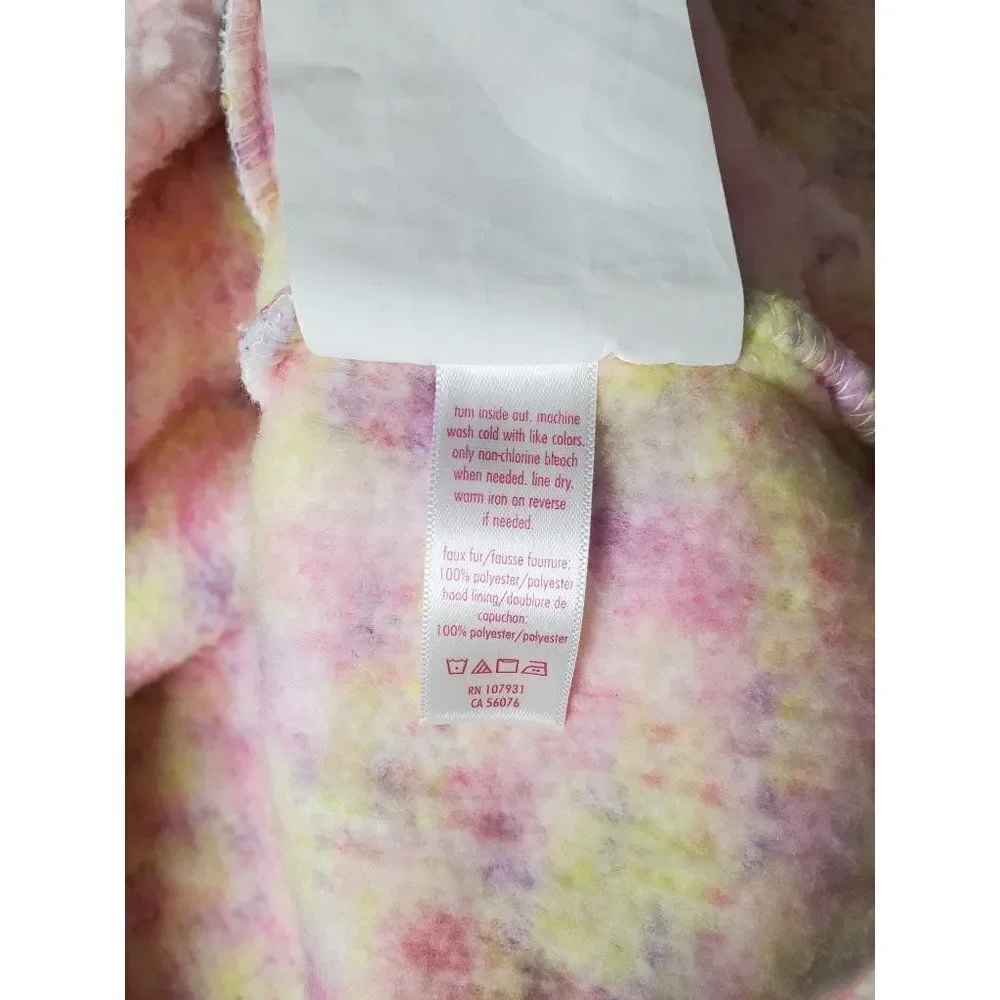 Justice Cotton Candy Pastel Multicolor Hooded Half Zip Sherpa Pullover in Blush